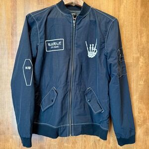 Hot Topic Bomber Jacket I'm Dead Track Utility Unisex Small Black